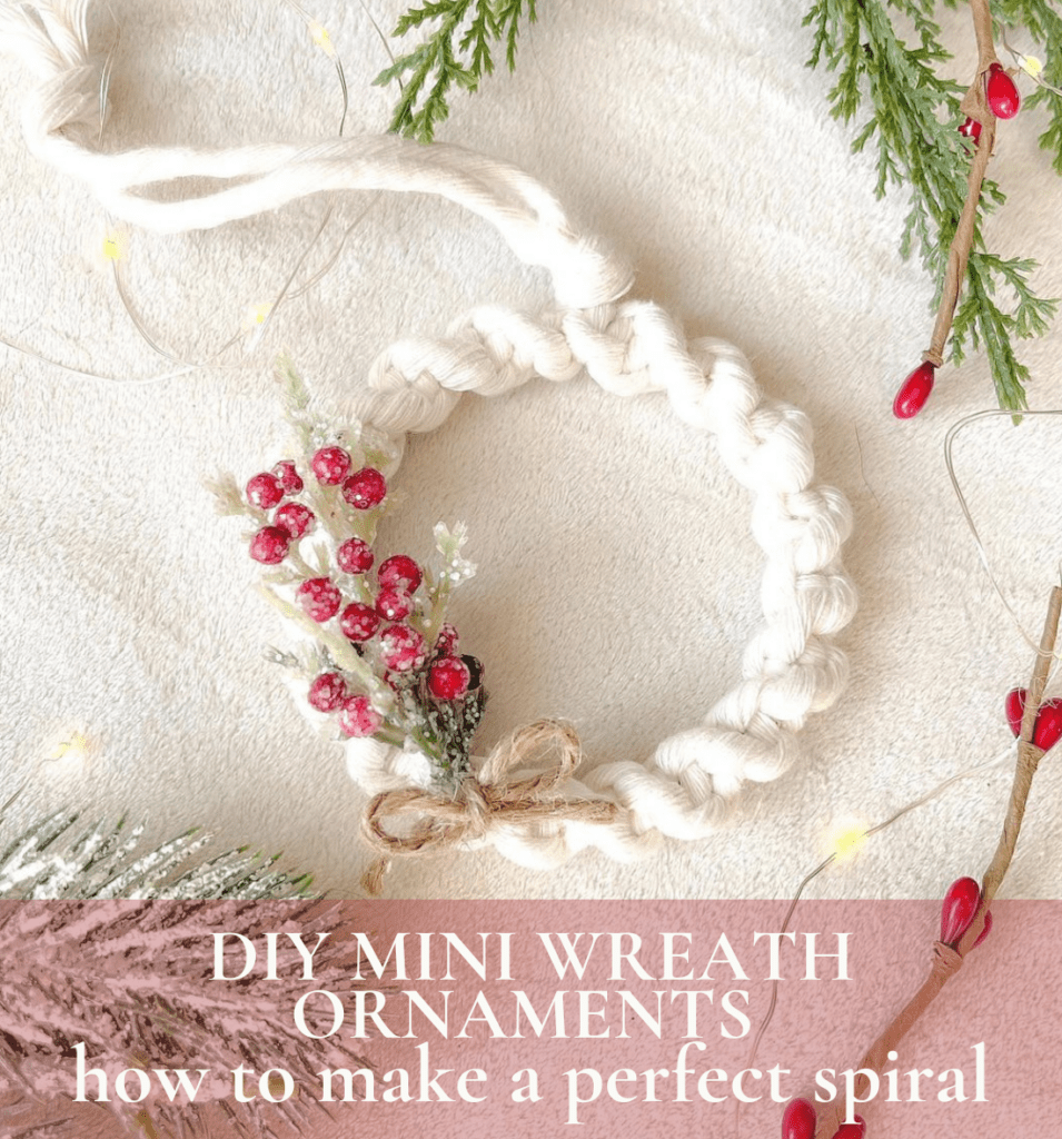 DIY Macrame Christmas Ornament mini wreath