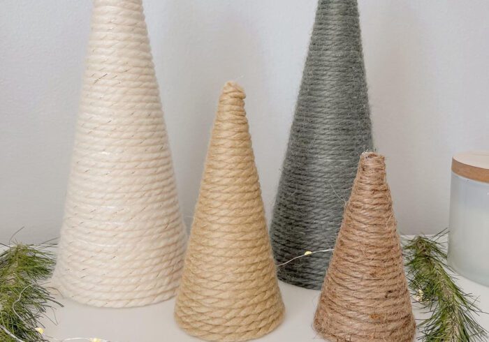 DIY Christmas yarn tree sets