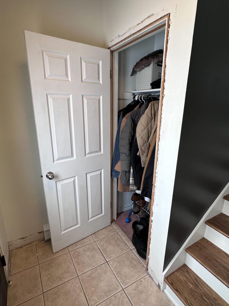 diy entryway shiplap wall and reed molding door neutral home