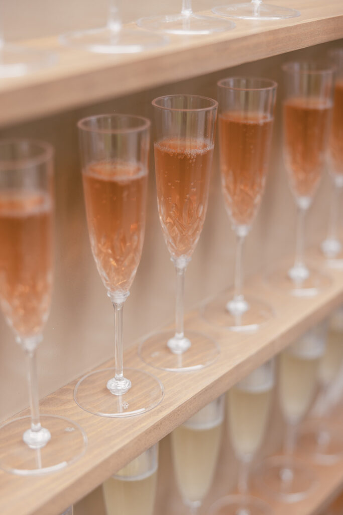 champagne wall for wedding reception