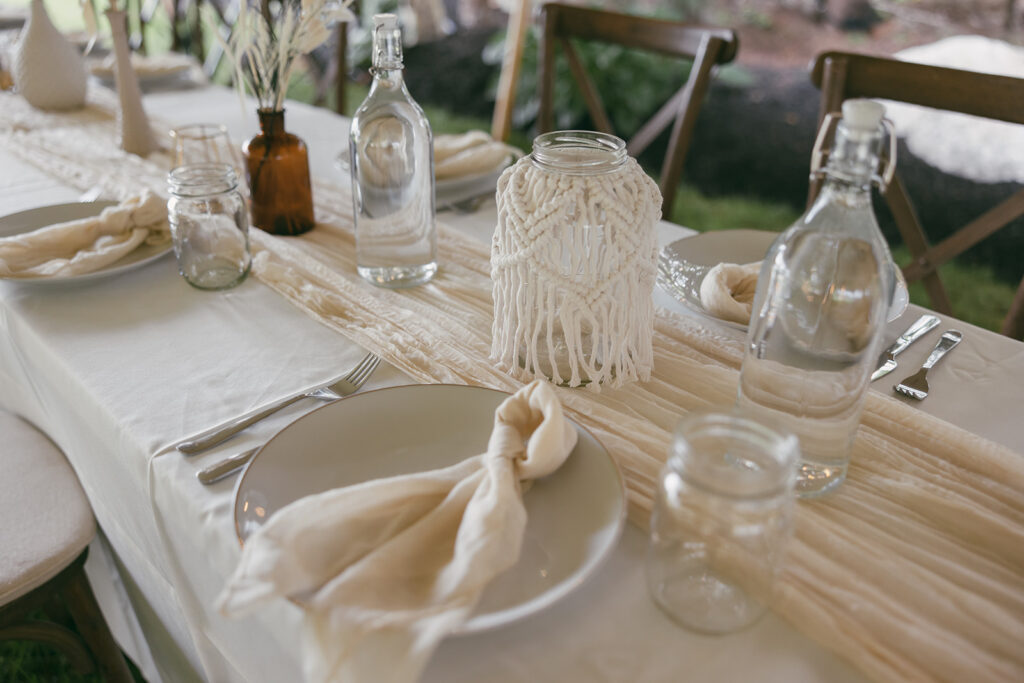 neutral decorations for wedding table ideas DIY