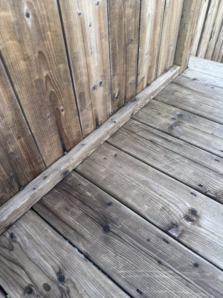 pressure washing deck to prep for deck staining