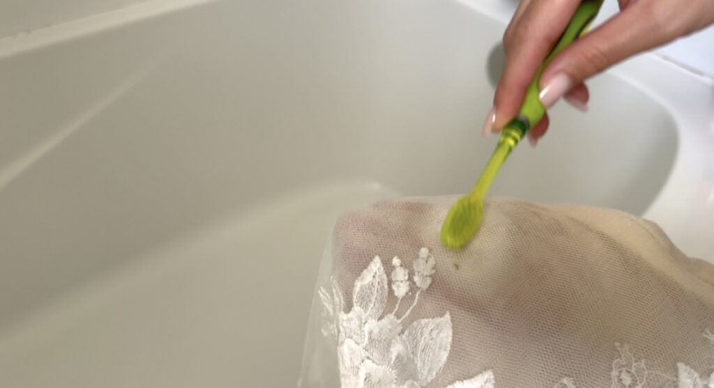 how to clean a wedding dress