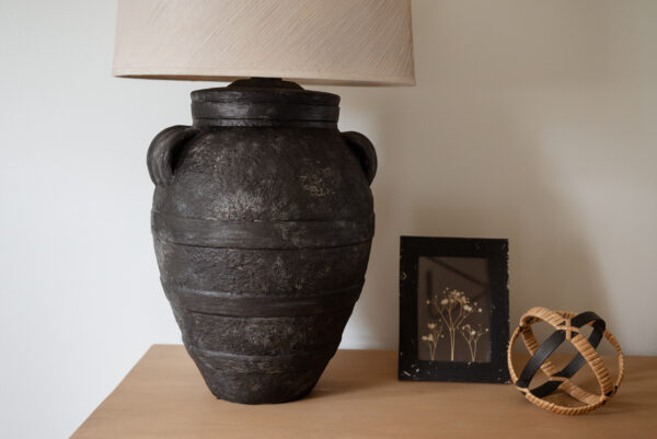 diy thrifted lamp stone lamp