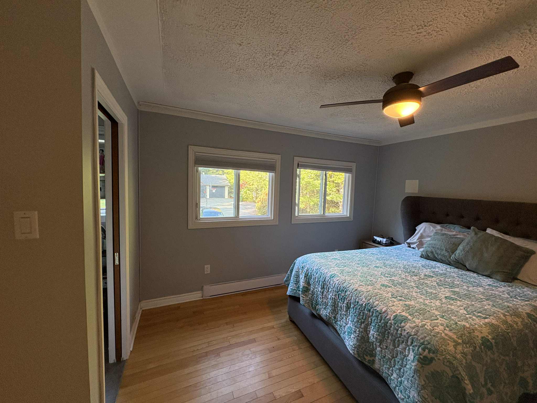 bedroom makeover: blue and neutral