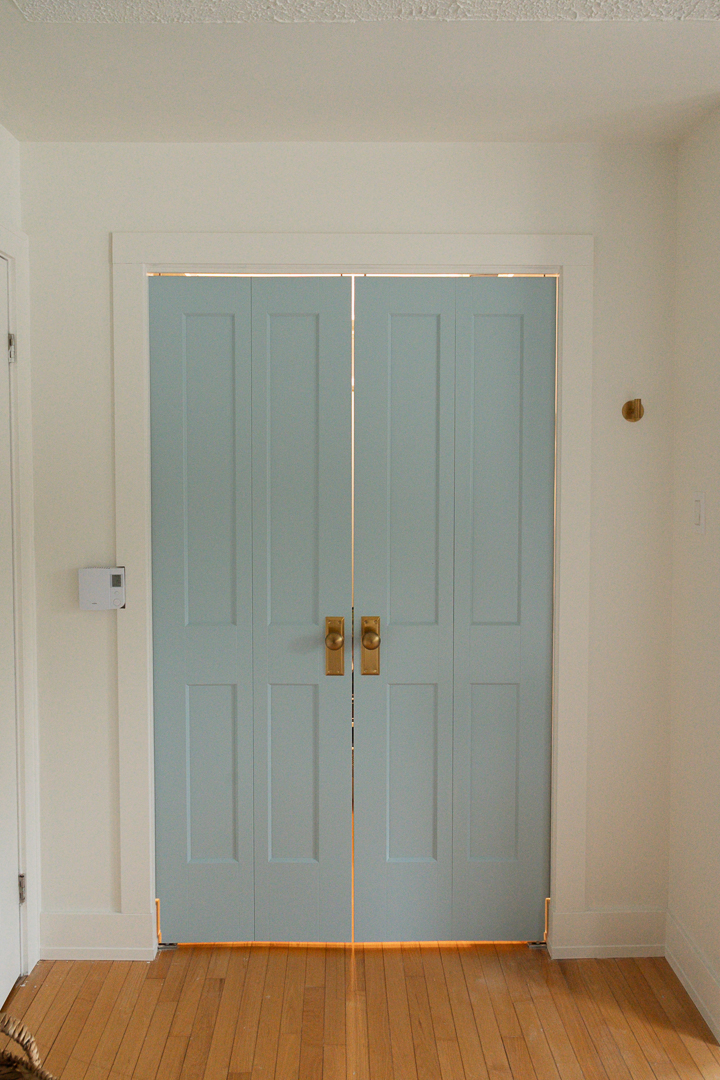 blue closet doors
