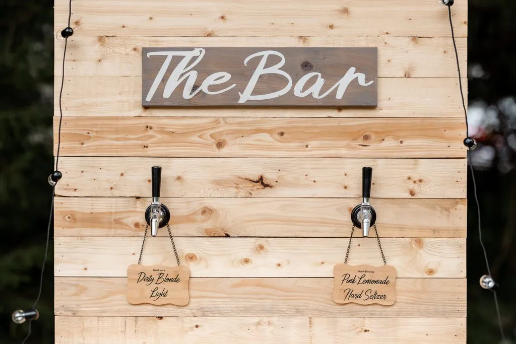 DIY keg wedding beer bar