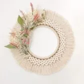 DIY macrame wreath, spring wreath ideas