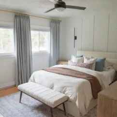 bedroom makeover: blue and neutral