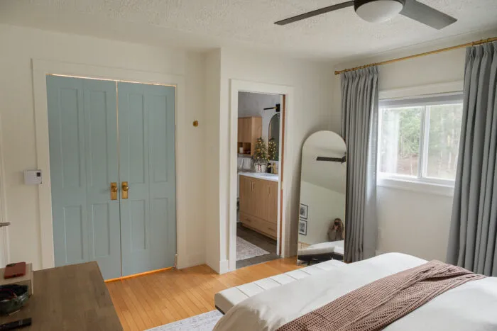 blue closet doors