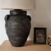 diy thrifted lamp stone lamp