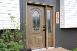 faux wood door- paint that looks like wood