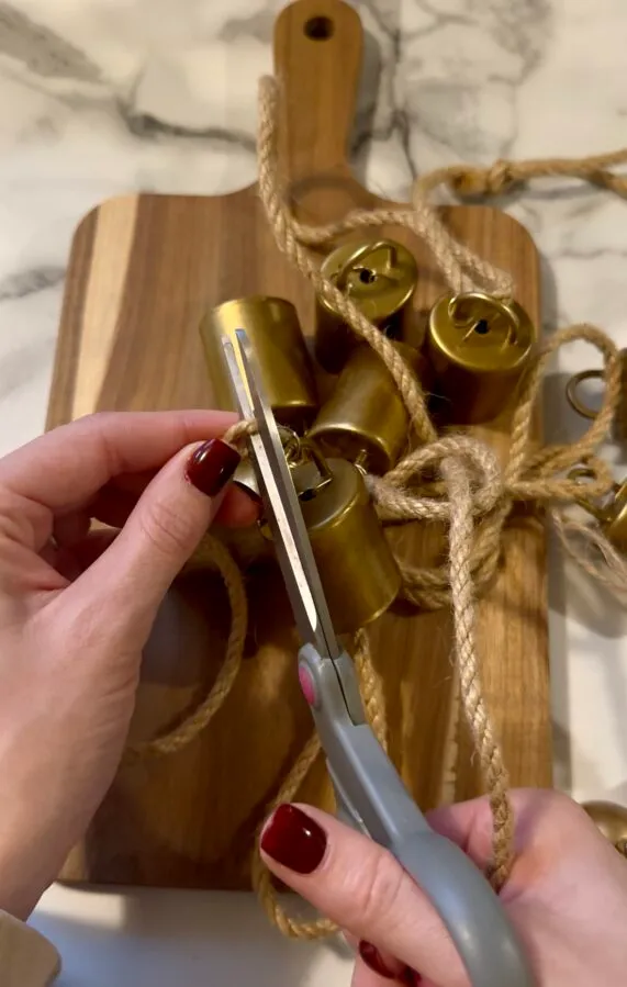 add vintage bells to cutting board