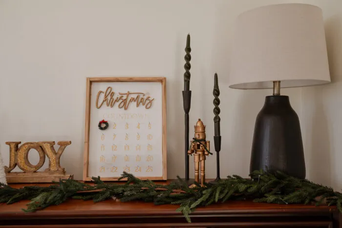 side table decorating for christmas