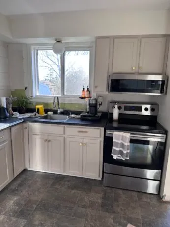 prepping for tiling backsplash, remove debris and peeling paint