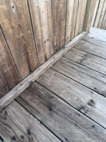 pressure washing deck to prep for deck staining