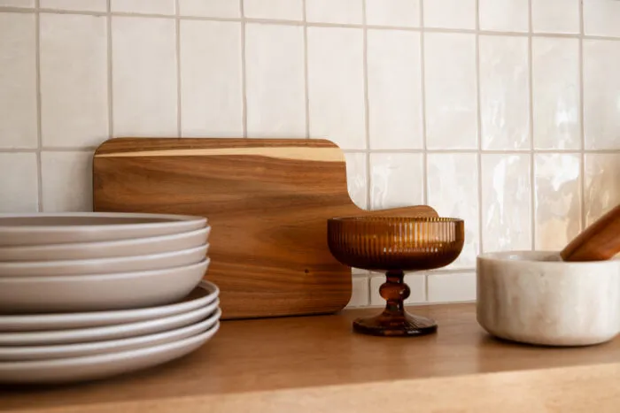 kitchen shelves styling for fall