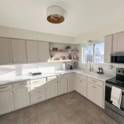 ZELLIGE TILE BACKSPLASH, hidden cabinet hinges