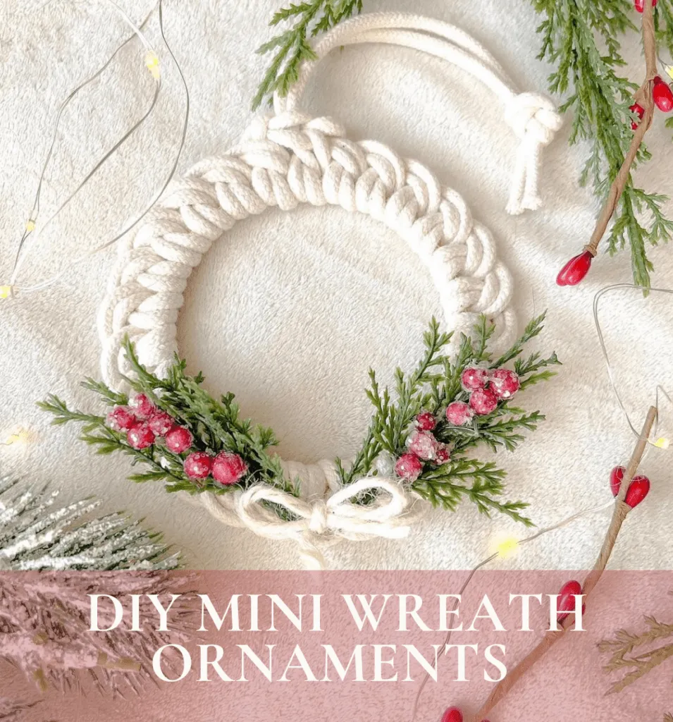 Easy DIY Macrame Christmas Ornaments Mini Wreaths